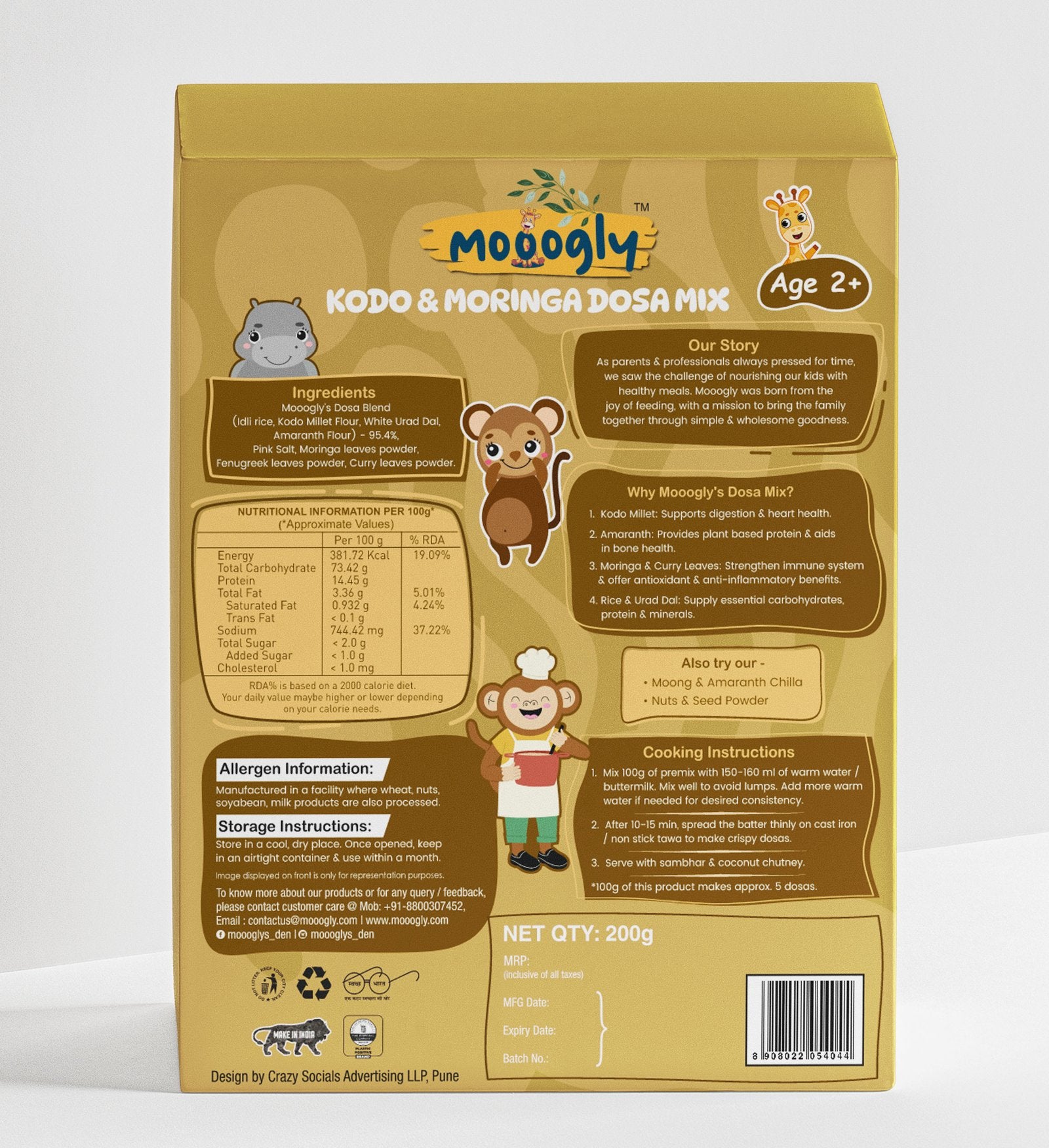 Kodo and Moringa Dosa Mix, Gut friendly, Traditional millet recipe